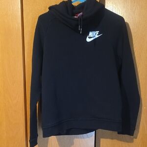 Nike Rally Funnel Black Pullover with White Logo